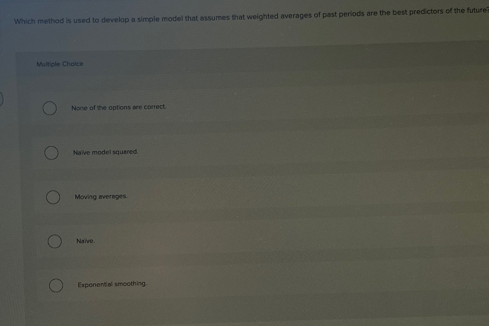  Which method is used to develop a simple model that assumes