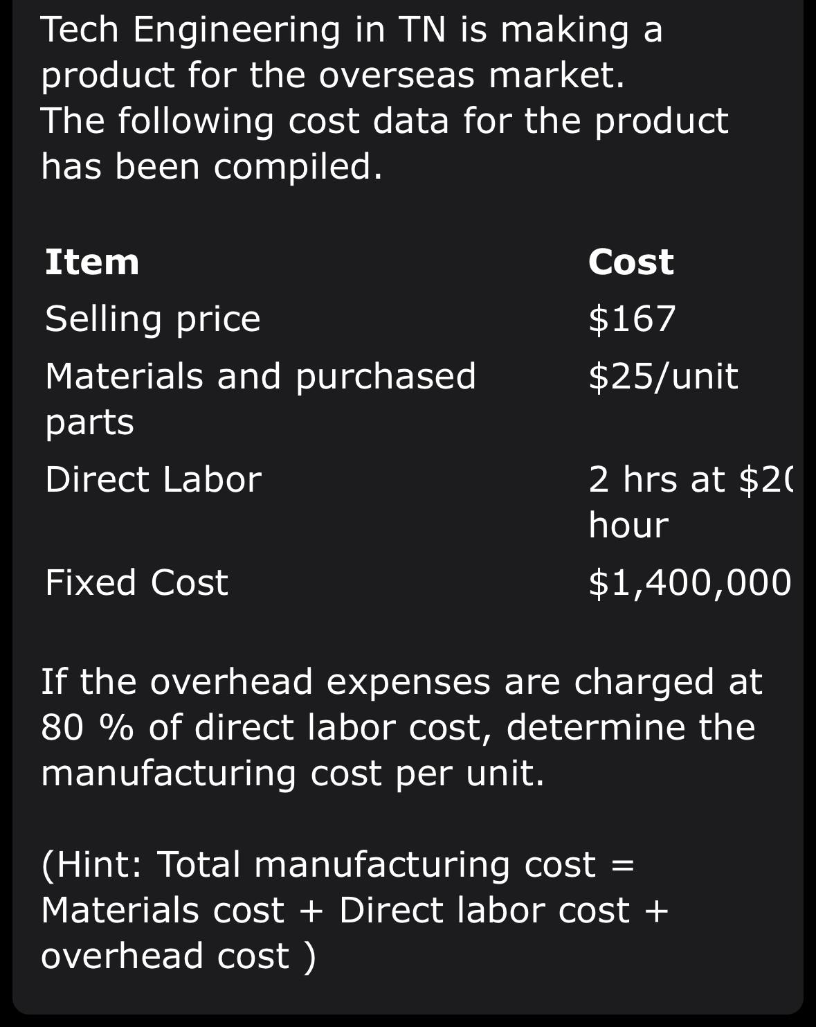  Tech Engineering in TN is making a product for the overseas