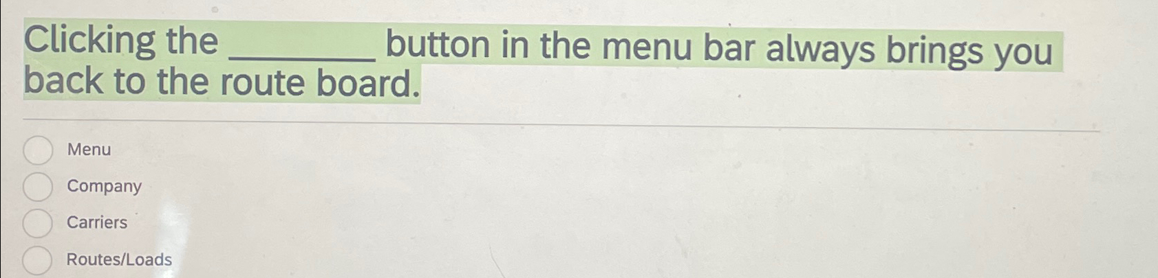  Clicking the ____ button in the menu bar always brings you