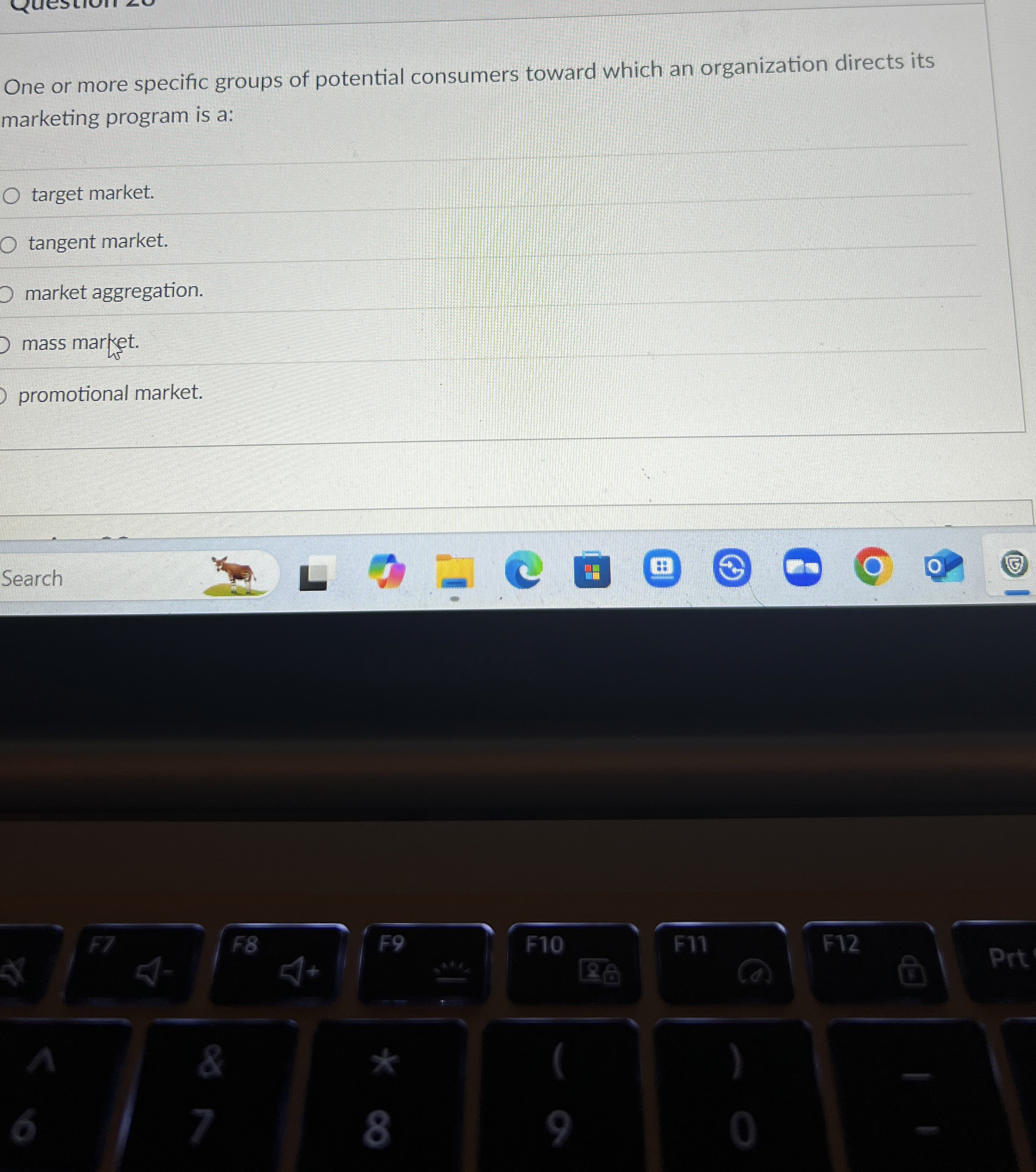  One or more specific groups of potential consumers toward which an