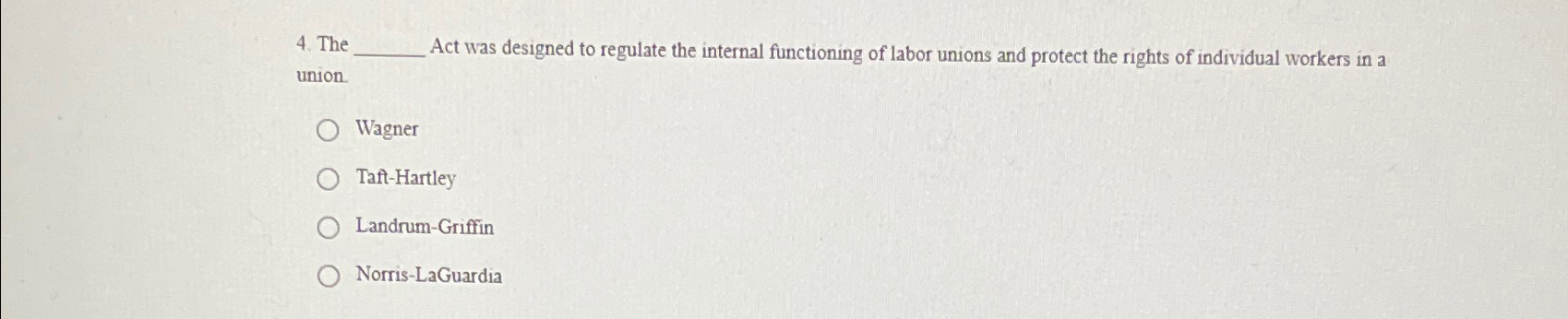  The q, Act was designed to regulate the internal functioning of
