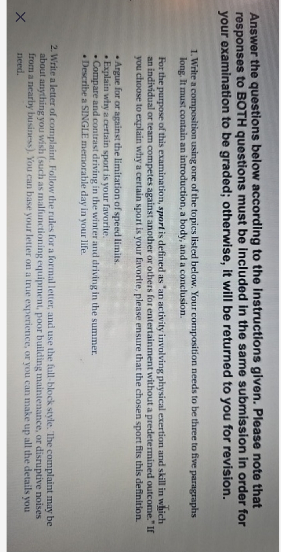  Answer the questions below according to the instructions given. Please note