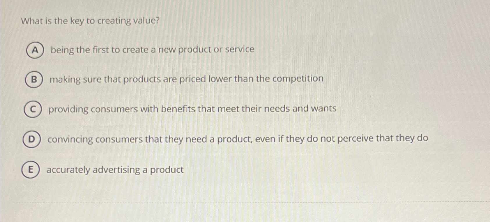  What is the key to creating value? being the first to