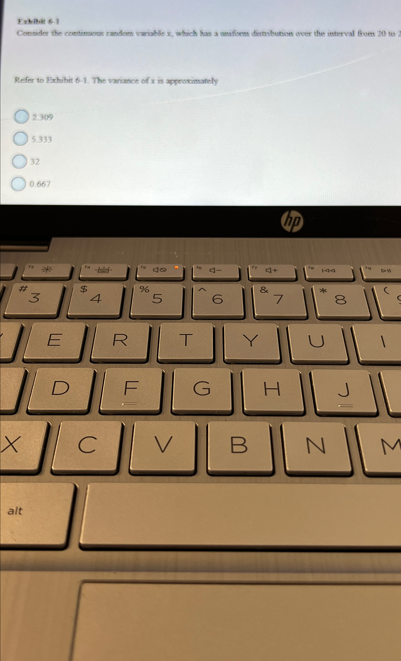  Extilit 6-1 Comsider the contimiots random variable x, which has a