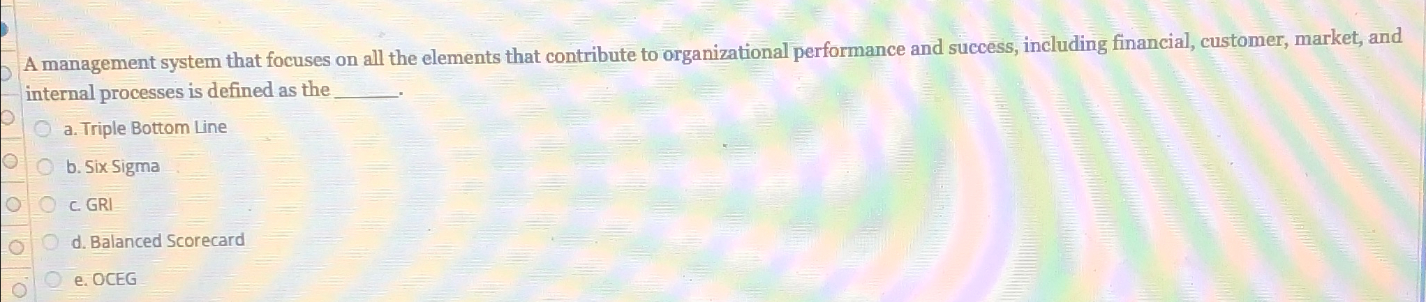  A management system that focuses on all the elements that contribute