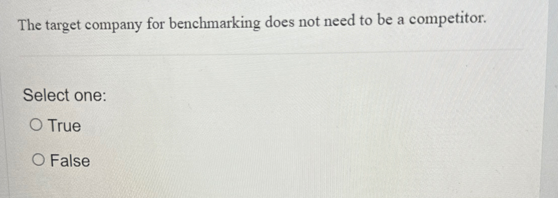  The target company for benchmarking does not need to be a