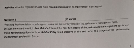  Read the following case study and then answer the questions that