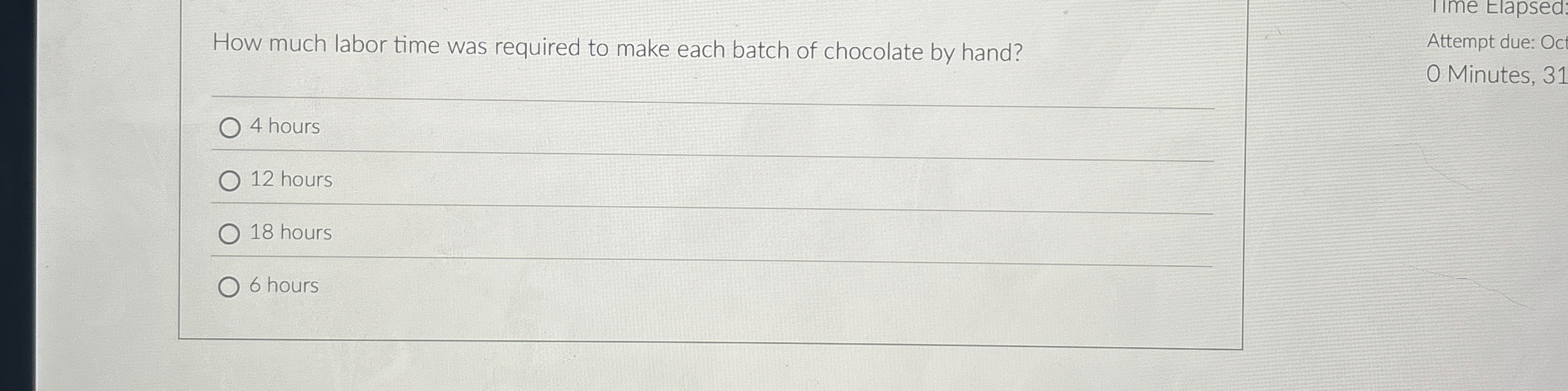  How much labor time was required to make each batch of