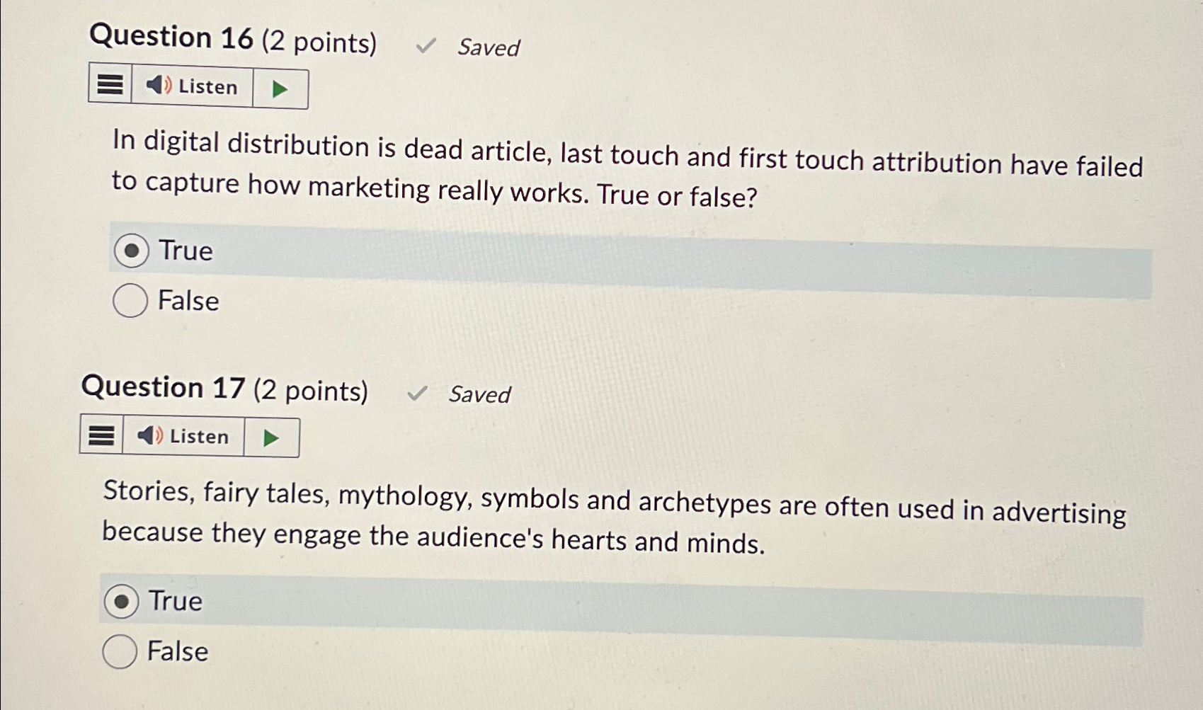  Question 16(2 points) Saved Listen In digital distribution is dead article,