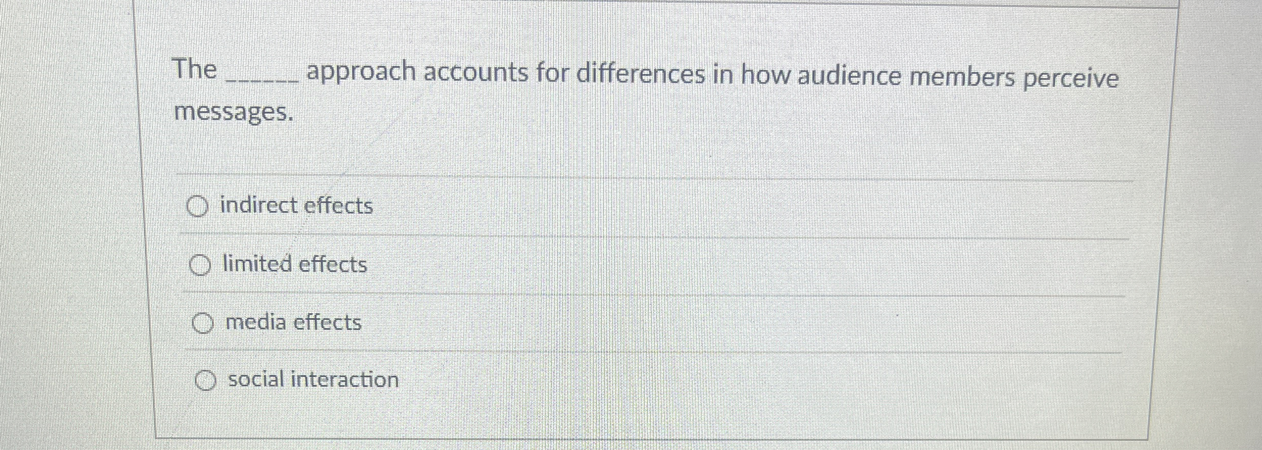  The approach accounts for differences in how audience members perceive messages.