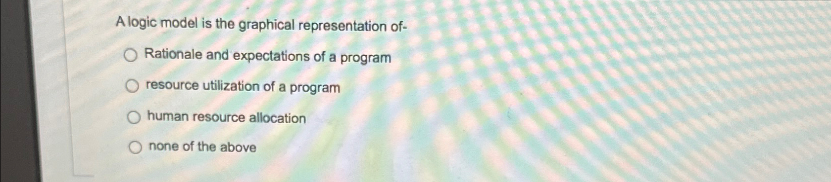  A logic model is the graphical representation of- Rationale and expectations