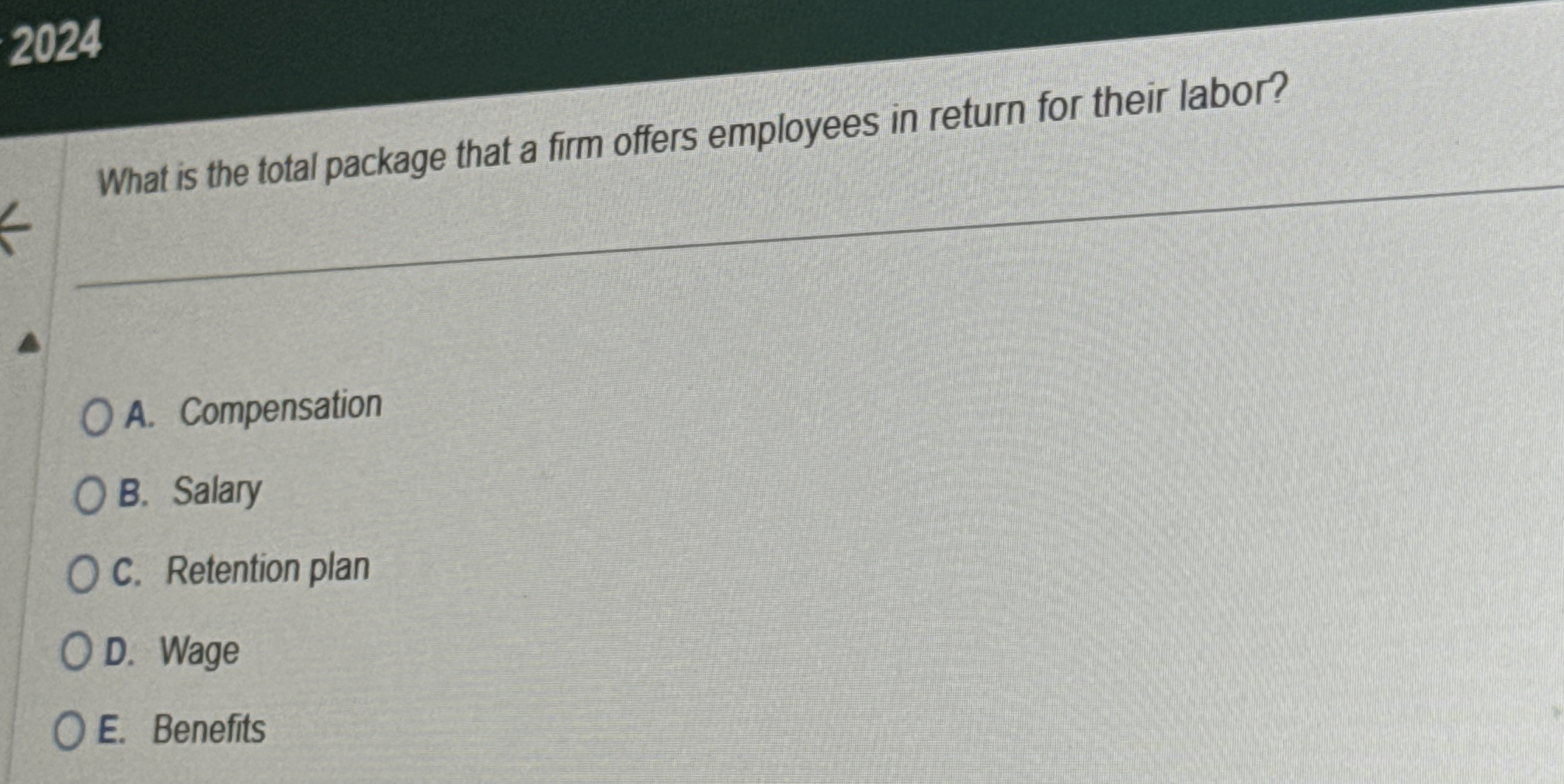  2024 What is the total package that a firm offers employees