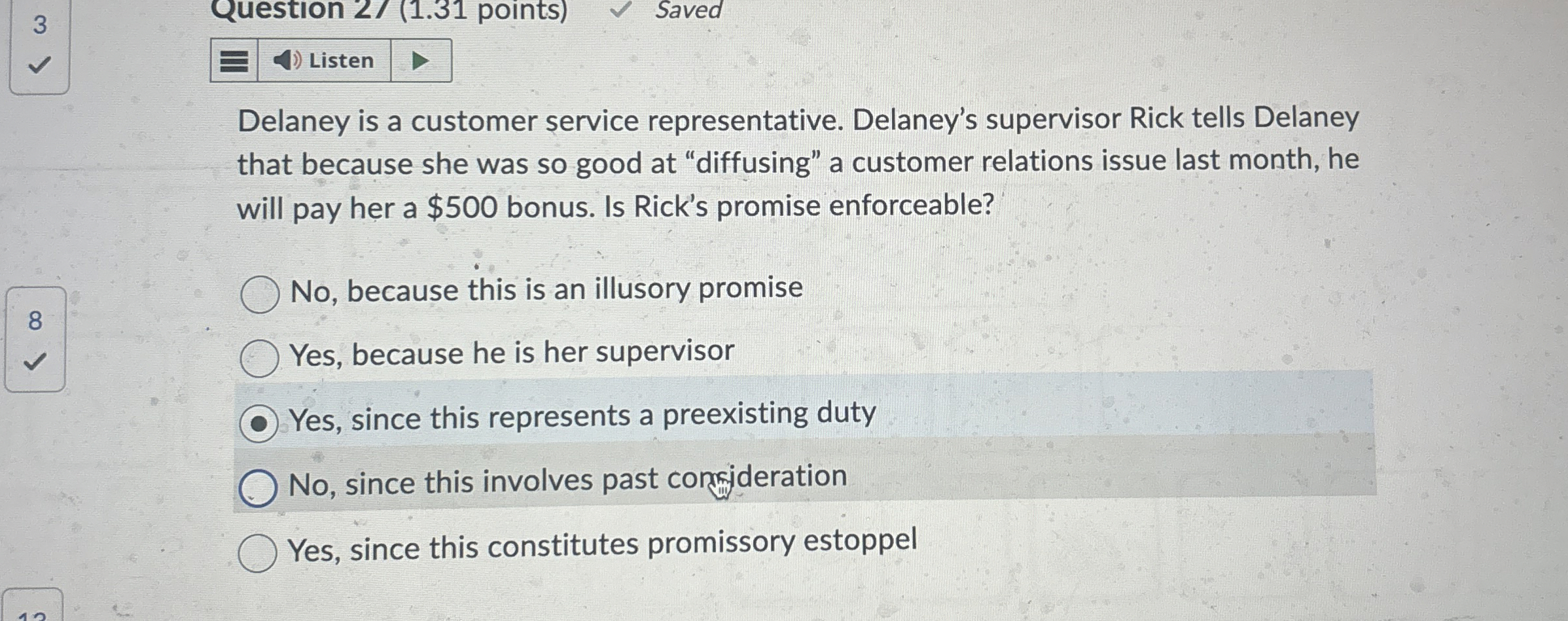  3 Listen Delaney is a customer service representative. Delaney's supervisor Rick