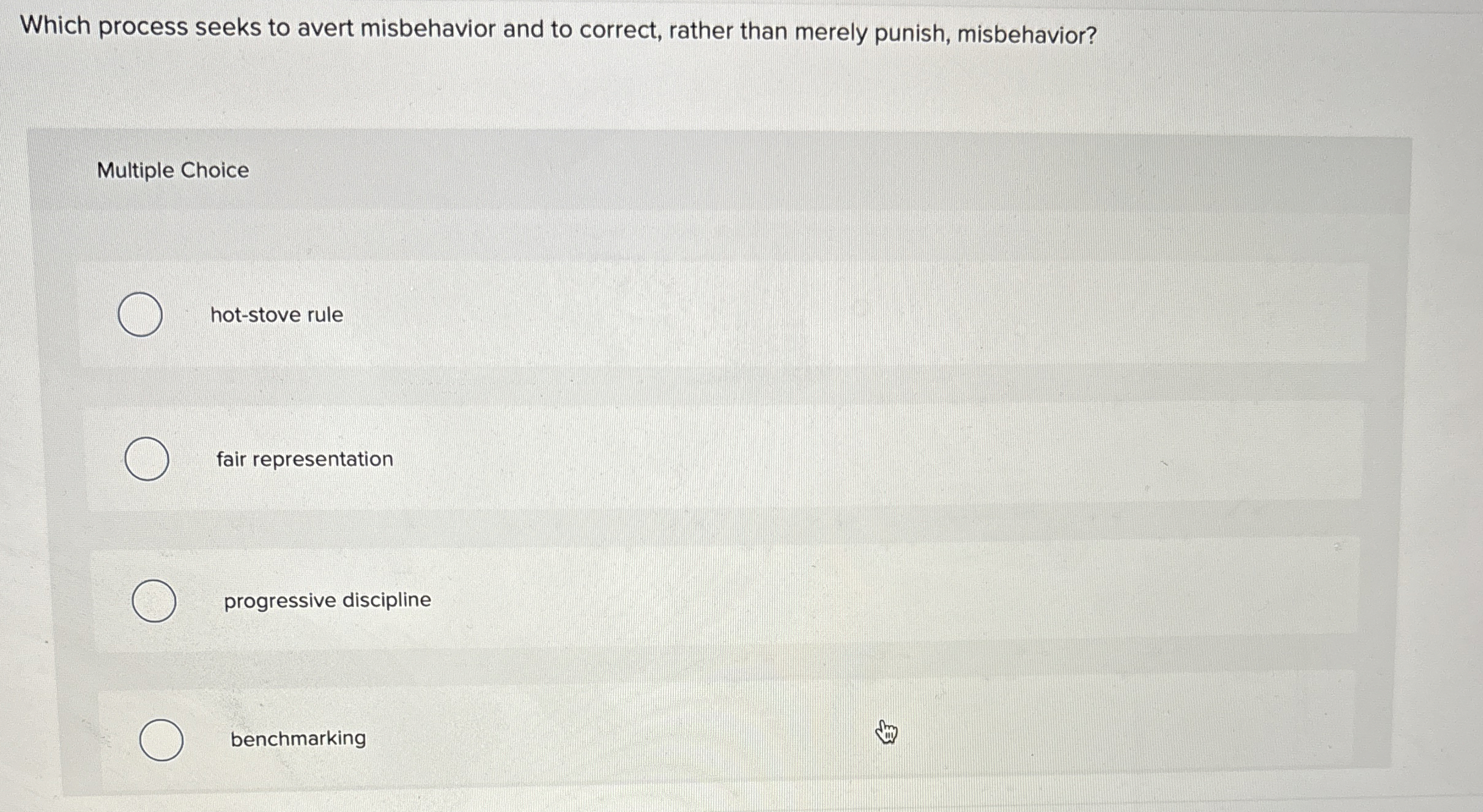  Which process seeks to avert misbehavior and to correct, rather than