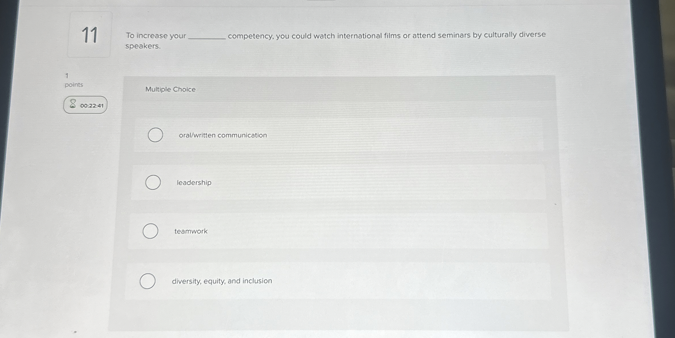  11 To increase your q, competency, you could watch international films