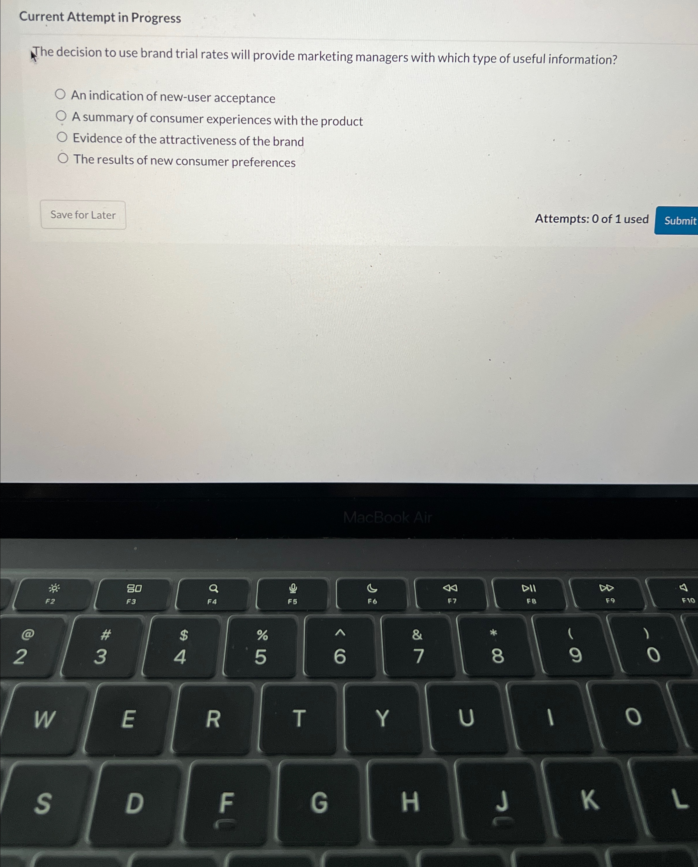  Current Attempt in Progress The decision to use brand trial rates