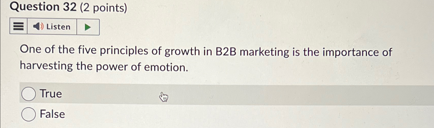  Question 32(2 points) One of the five principles of growth in