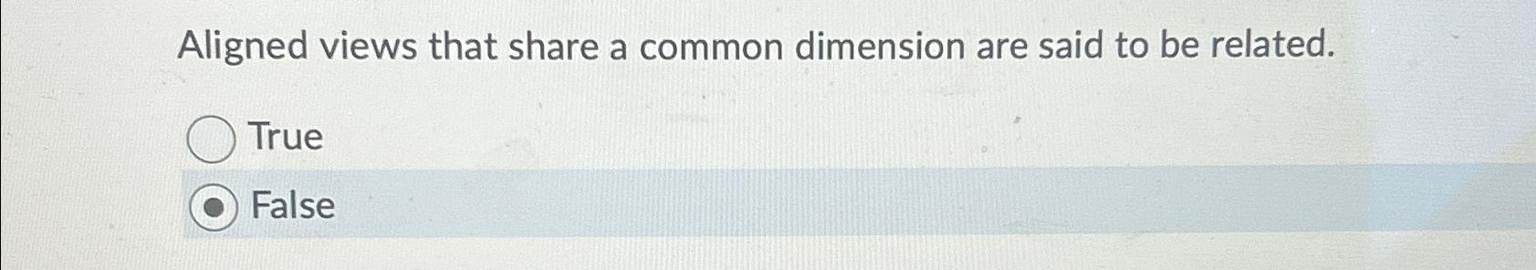  Aligned views that share a common dimension are said to be