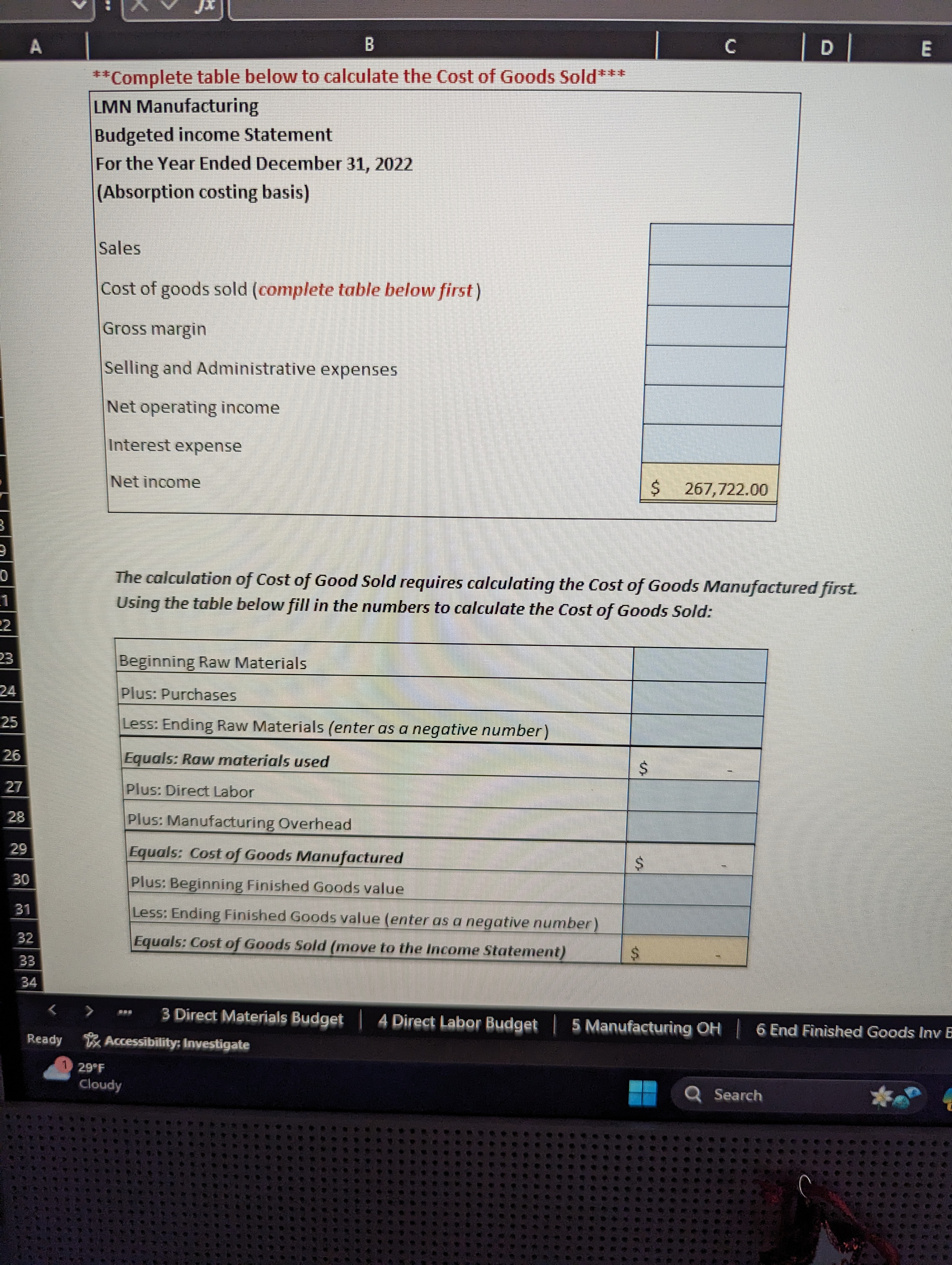  A B C D E *#Complete table below to calculate the