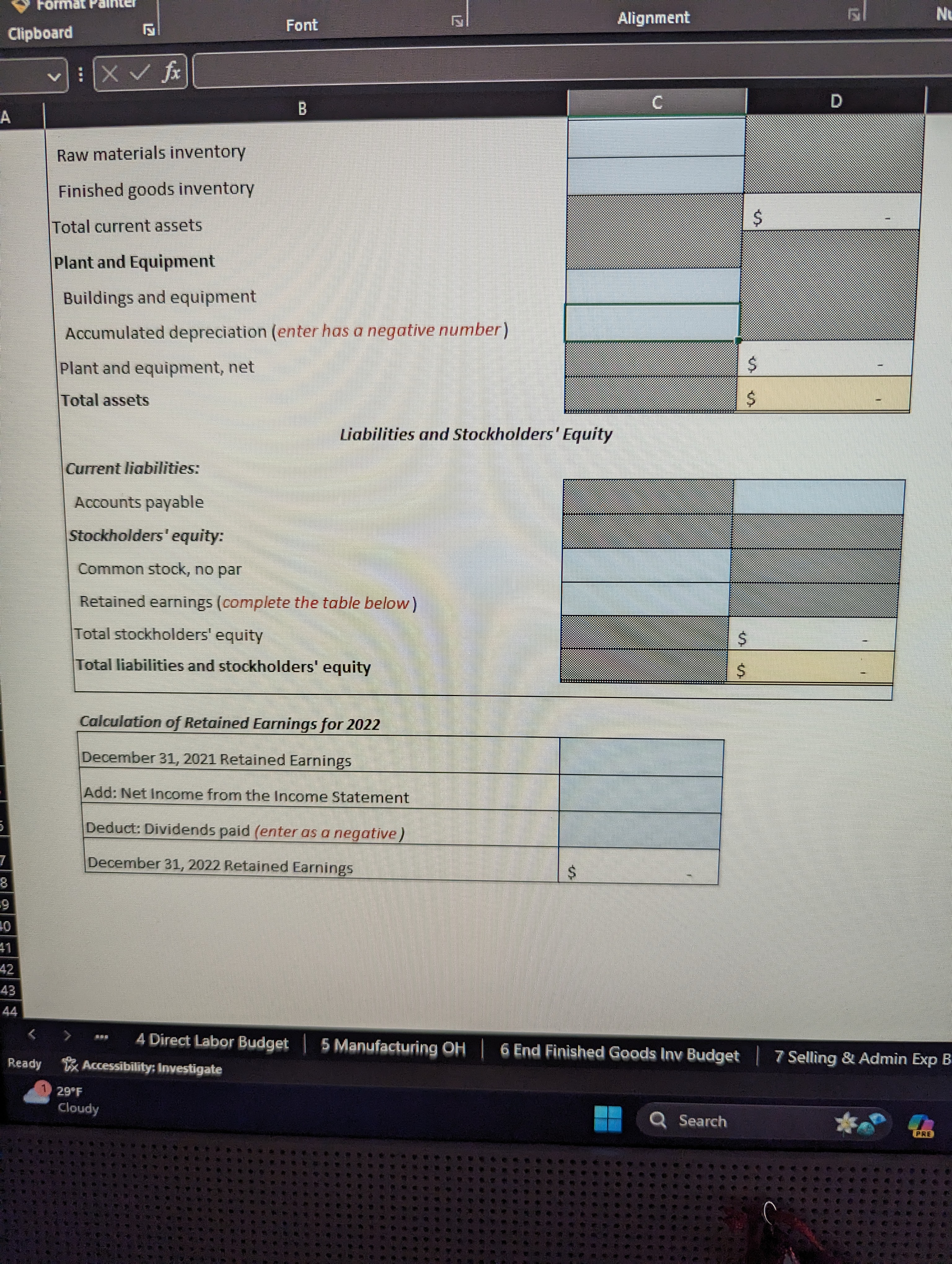 Ended December 31, 2022 (Absorption costing basis) Sales Cost of goods sold