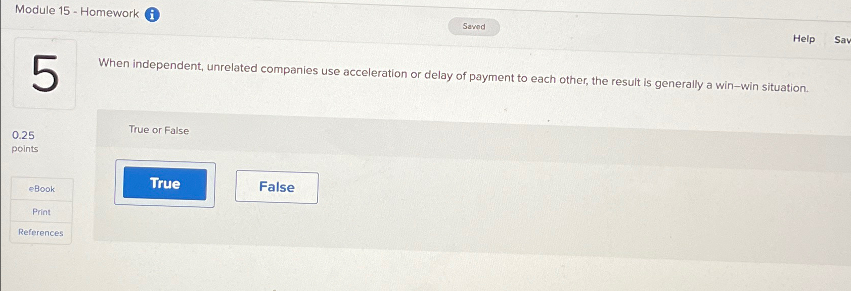  Module 15- Homework (i) When independent, unrelated companies use acceleration or