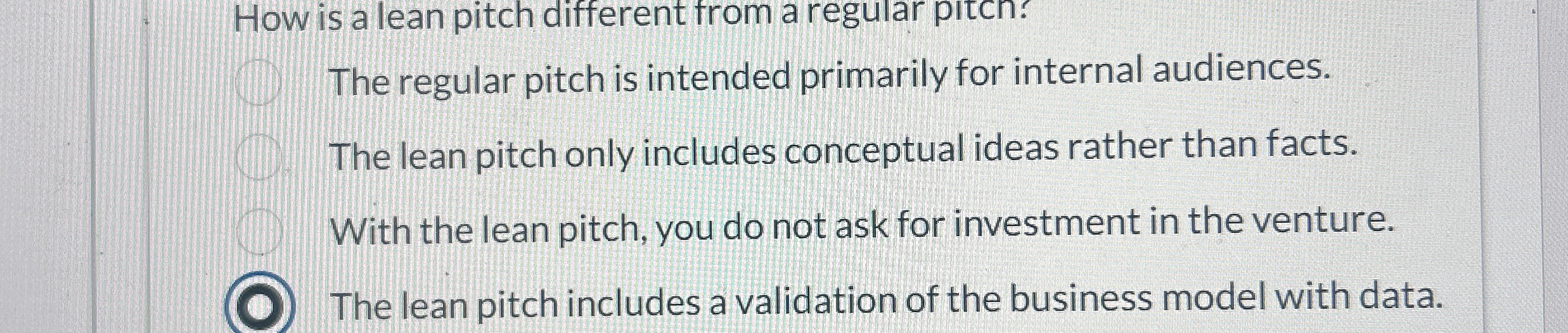 How is a lean pitch different from a regular pitcn? The