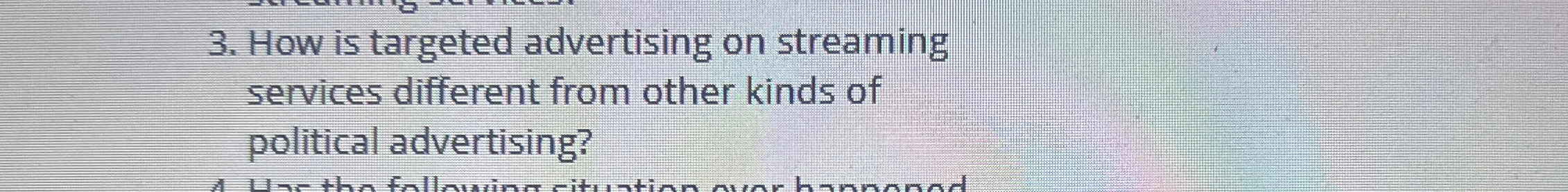  How is targeted advertising on streaming services different from other kinds