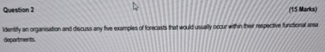  Question 2 Identify an organisation and discuss any five examples of