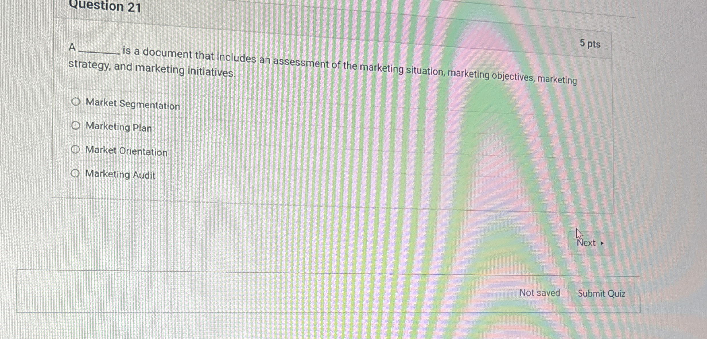  Question 21 A is a document that includes an assessment of