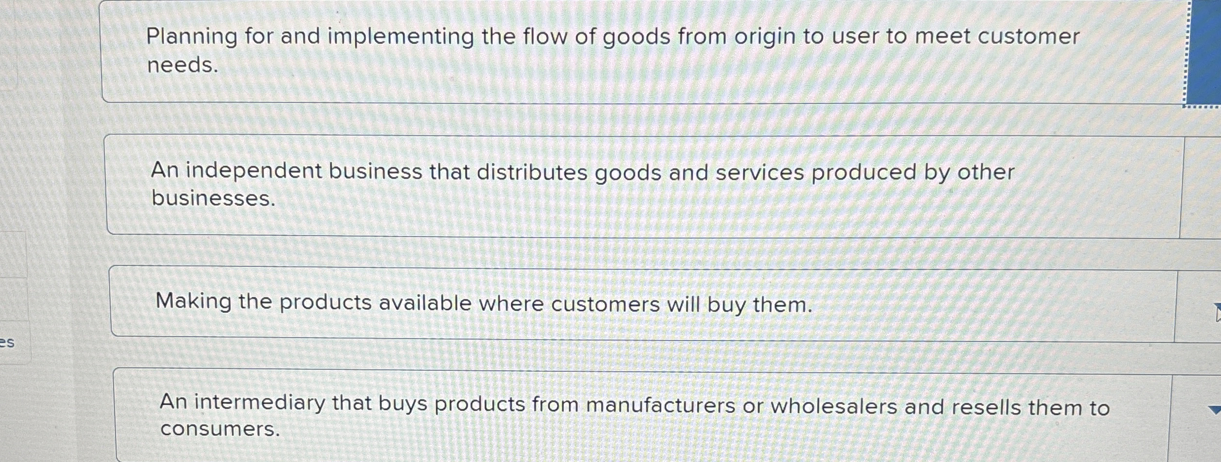  Planning for and implementing the flow of goods from origin to