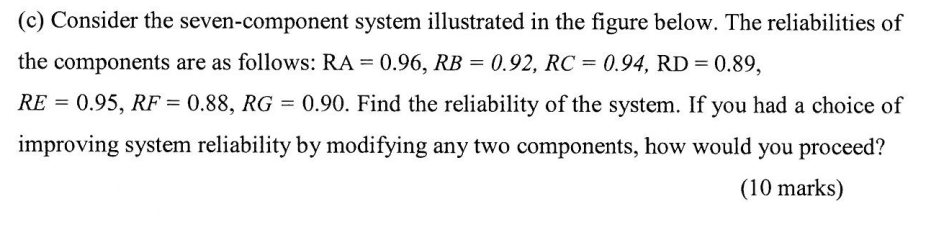  (c) Consider the seven-component system illustrated in the figure below. The