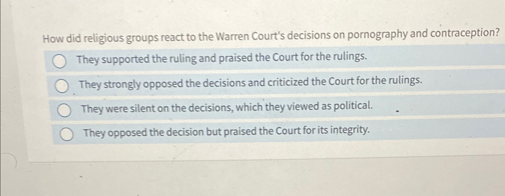  How did religious groups react to the Warren Court's decisions on