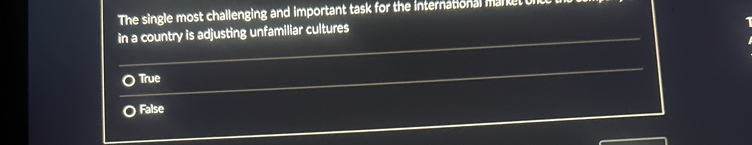  The single most challenging and important task for the international madrev