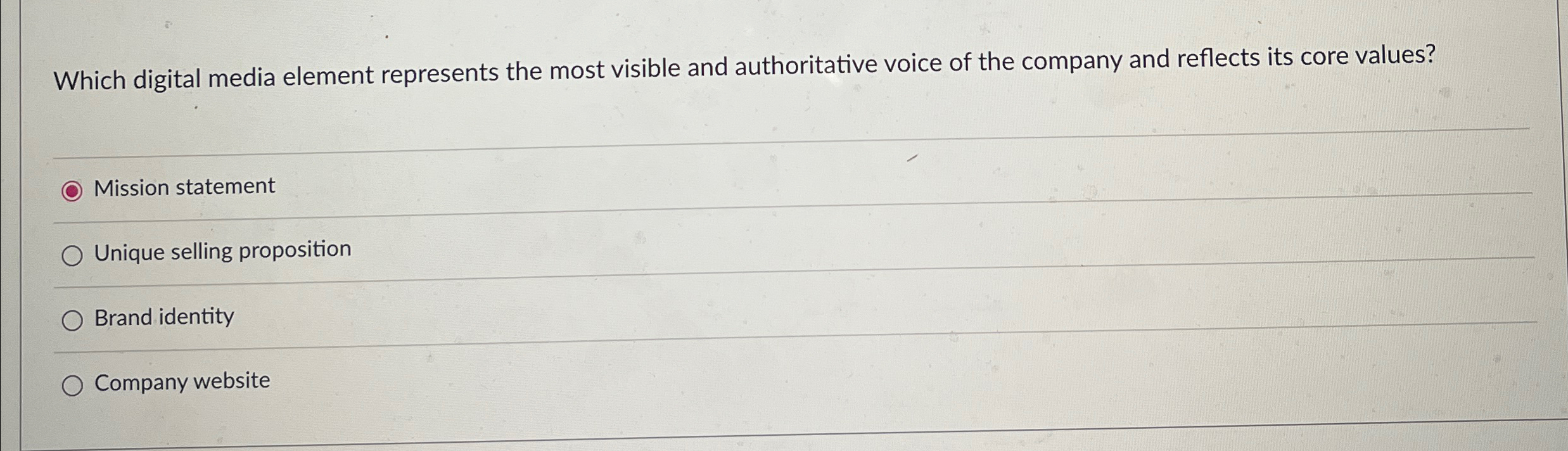  Which digital media element represents the most visible and authoritative voice