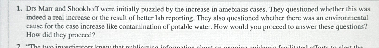  Drs Marr and Shookhoff were initially puzzled by the increase in