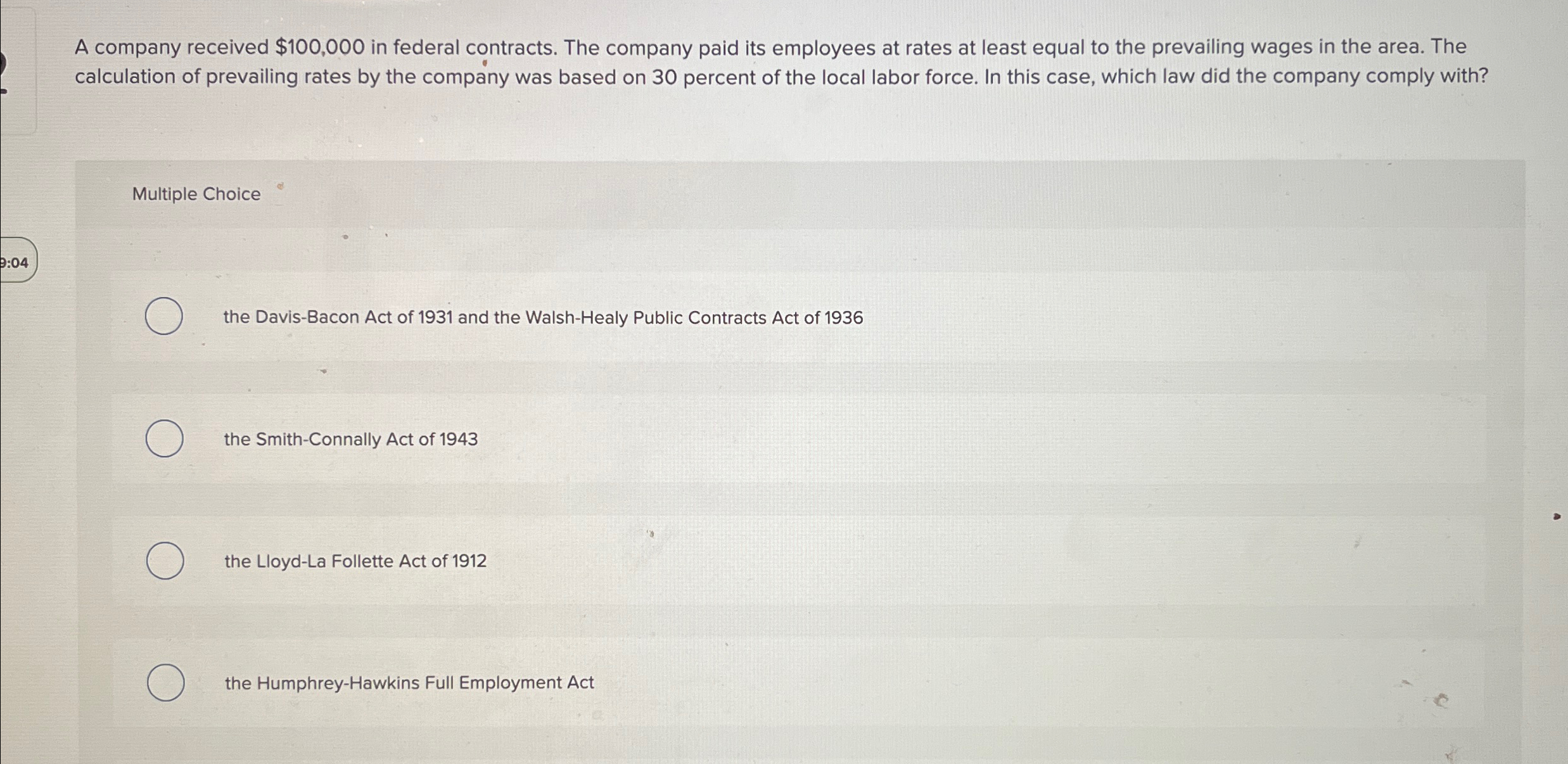  A company received $100,000 in federal contracts. The company paid its