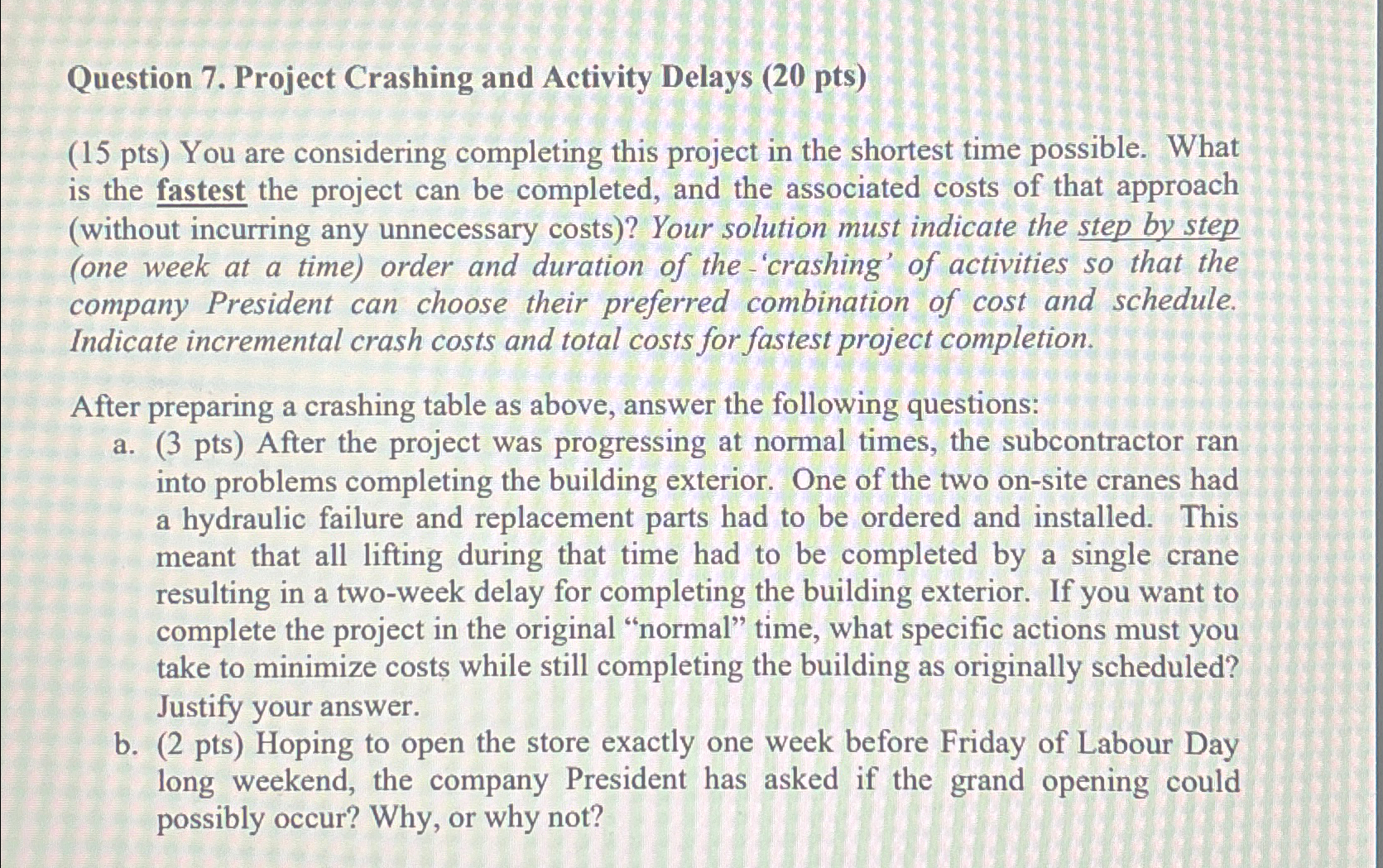  PART C-Project Management (35 pts) Answer all questions in Part C
