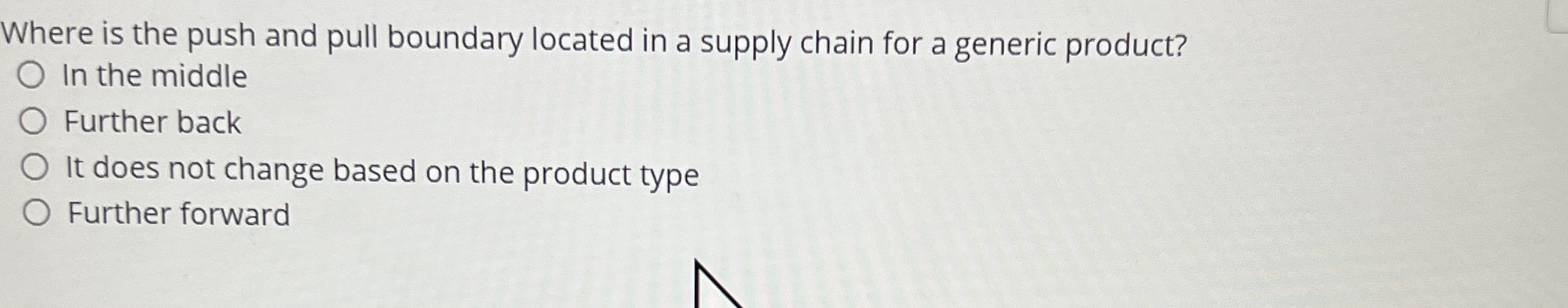  Where is the push and pull boundary located in a supply