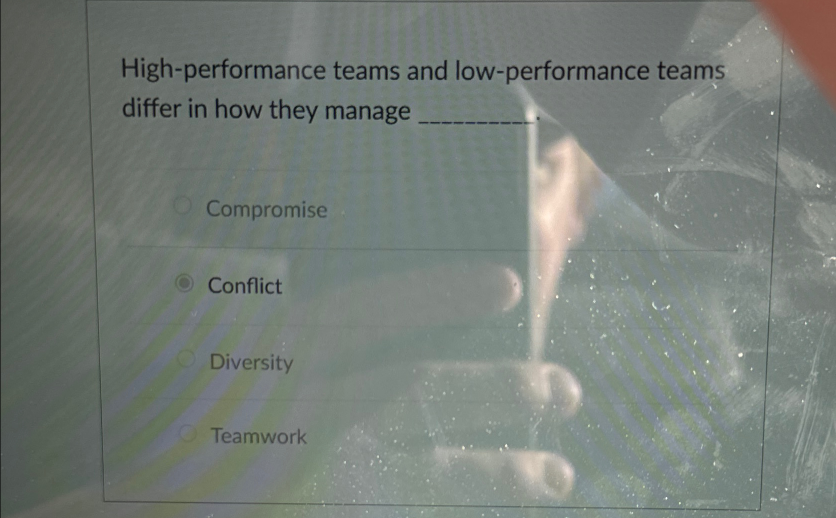  High-performance teams and low-performance teams differ in how they manage Compromise