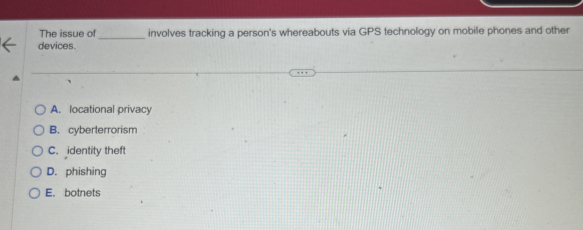  The issue of involves tracking a person's whereabouts via GPS technology