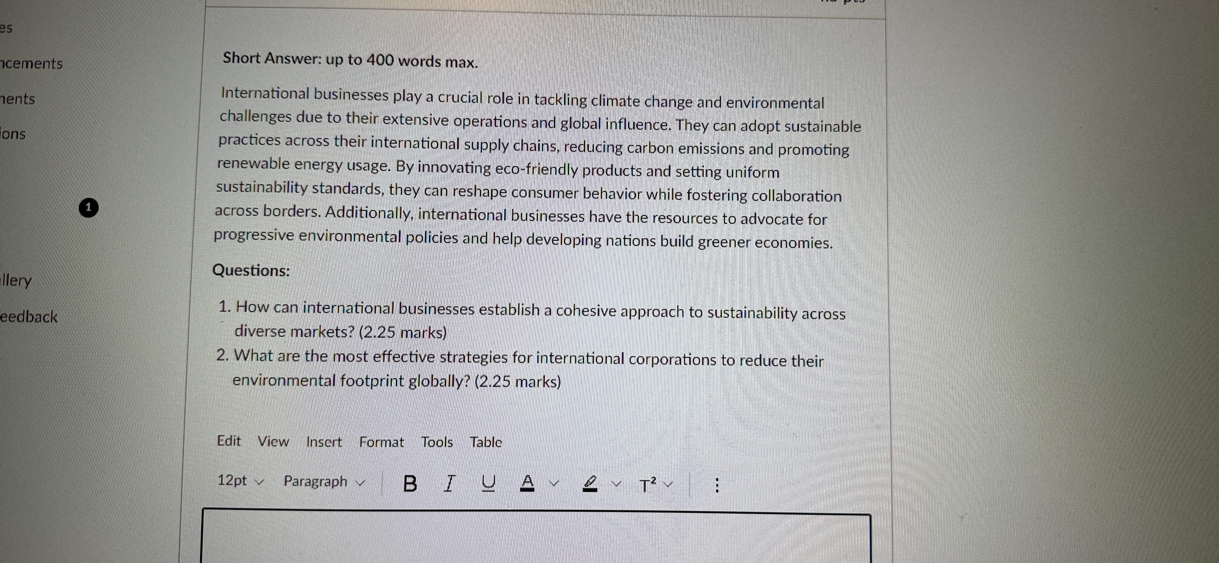  Answer this international marketing question 