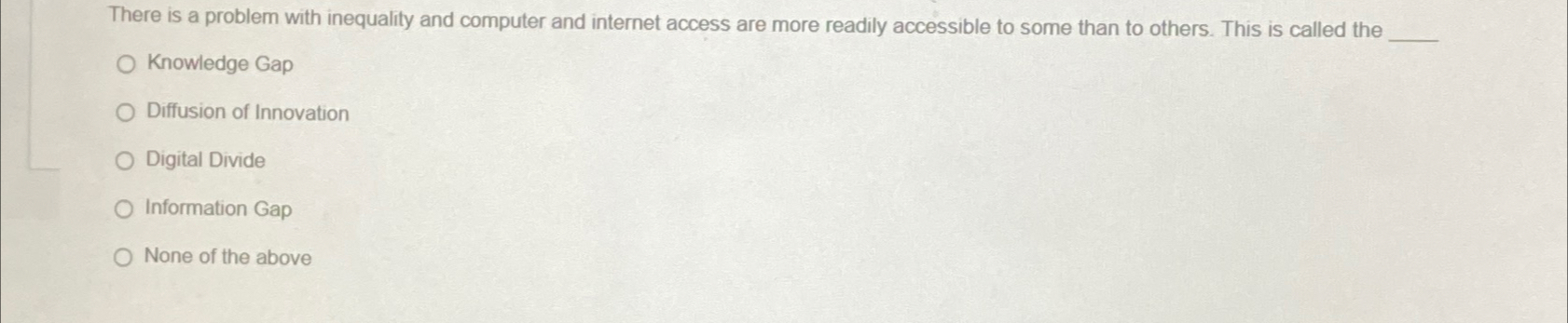  There is a problem with inequality and computer and internet access