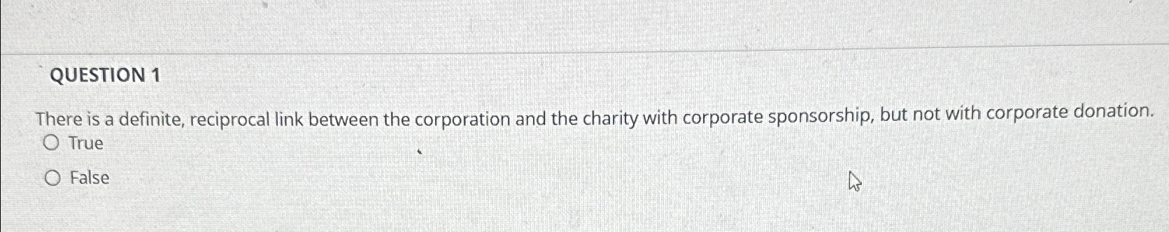  QUESTION 1 There is a definite, reciprocal link between the corporation