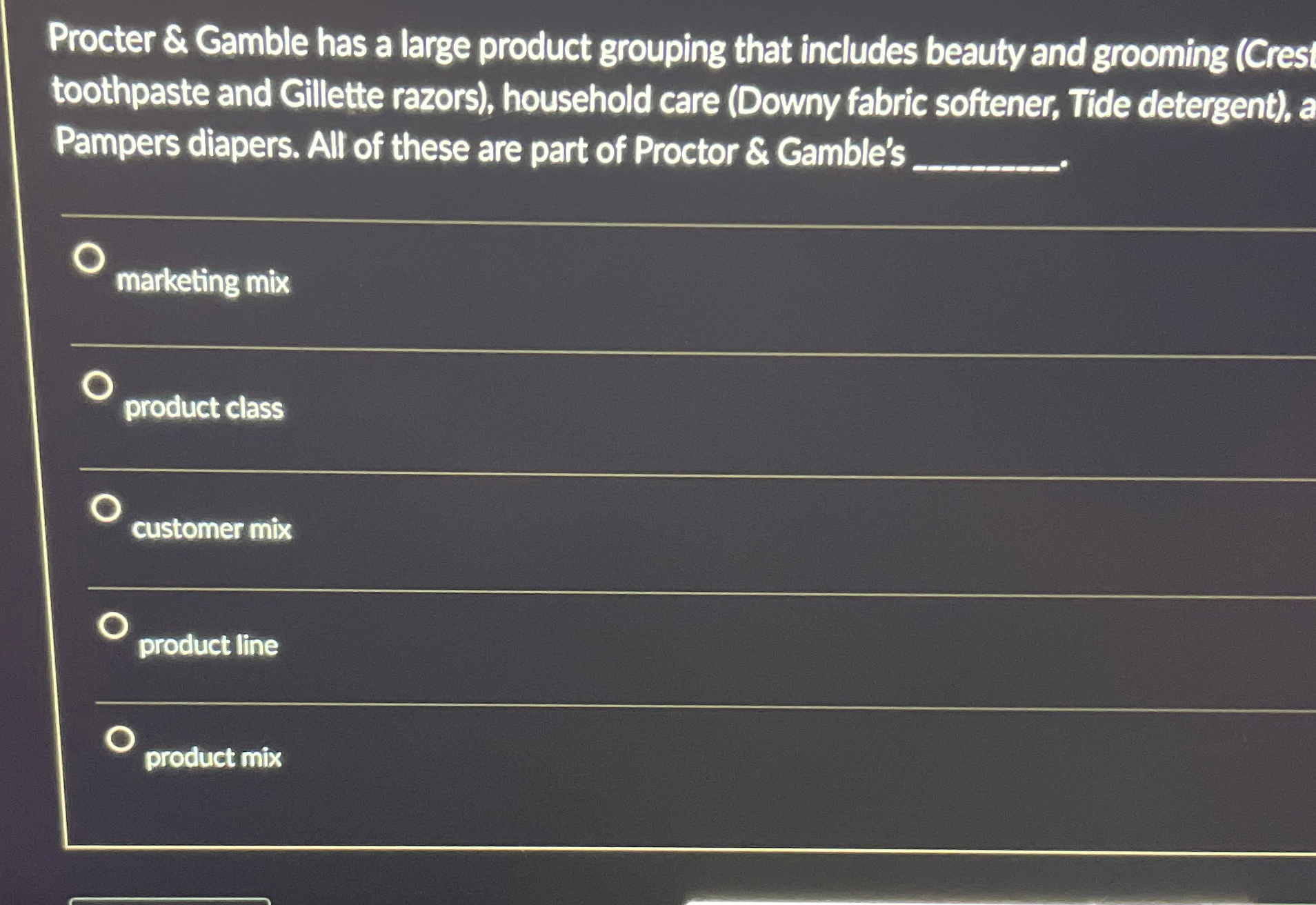  Procter & Gamble has a large product grouping that includes beauty