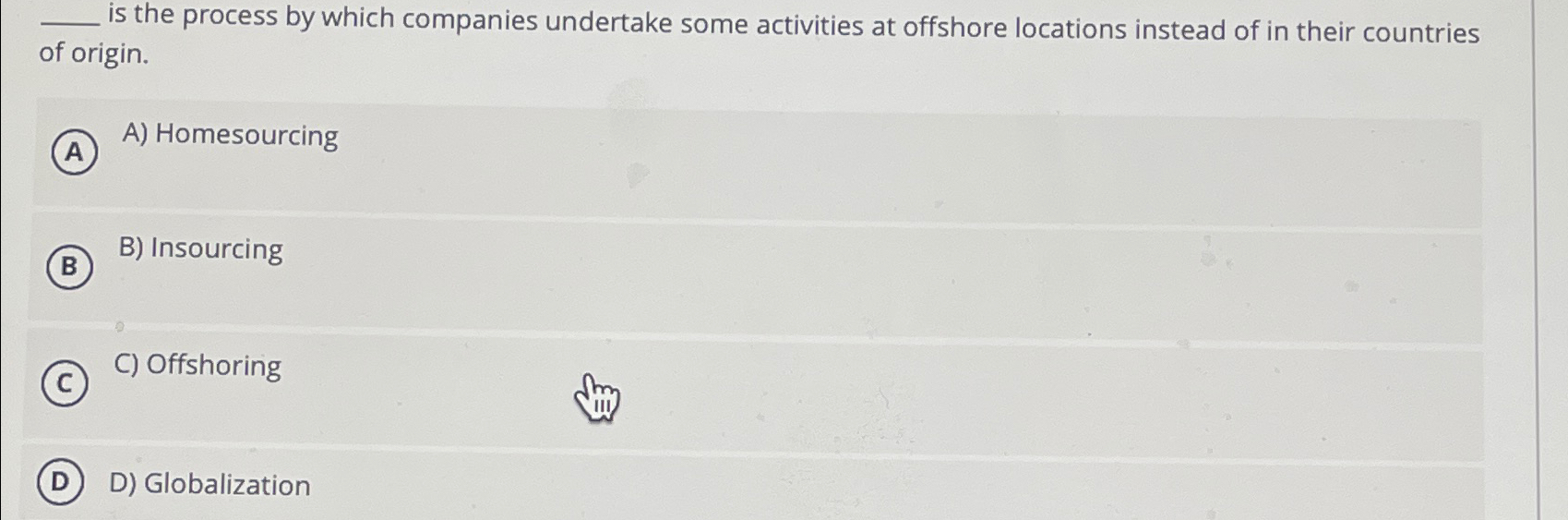  q, is the process by which companies undertake some activities at