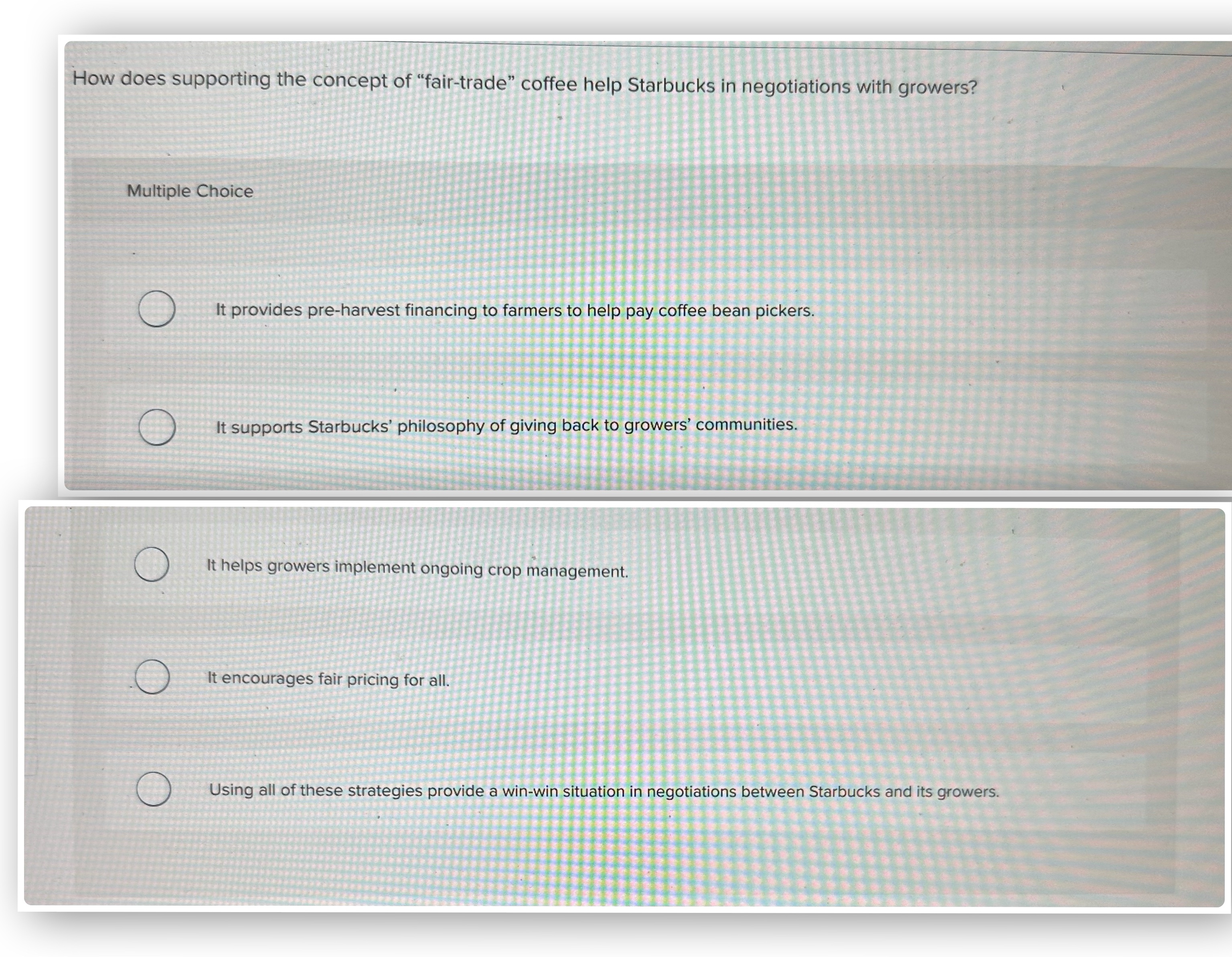  It helps growers implement ongoing crop management. It encourages fair pricing