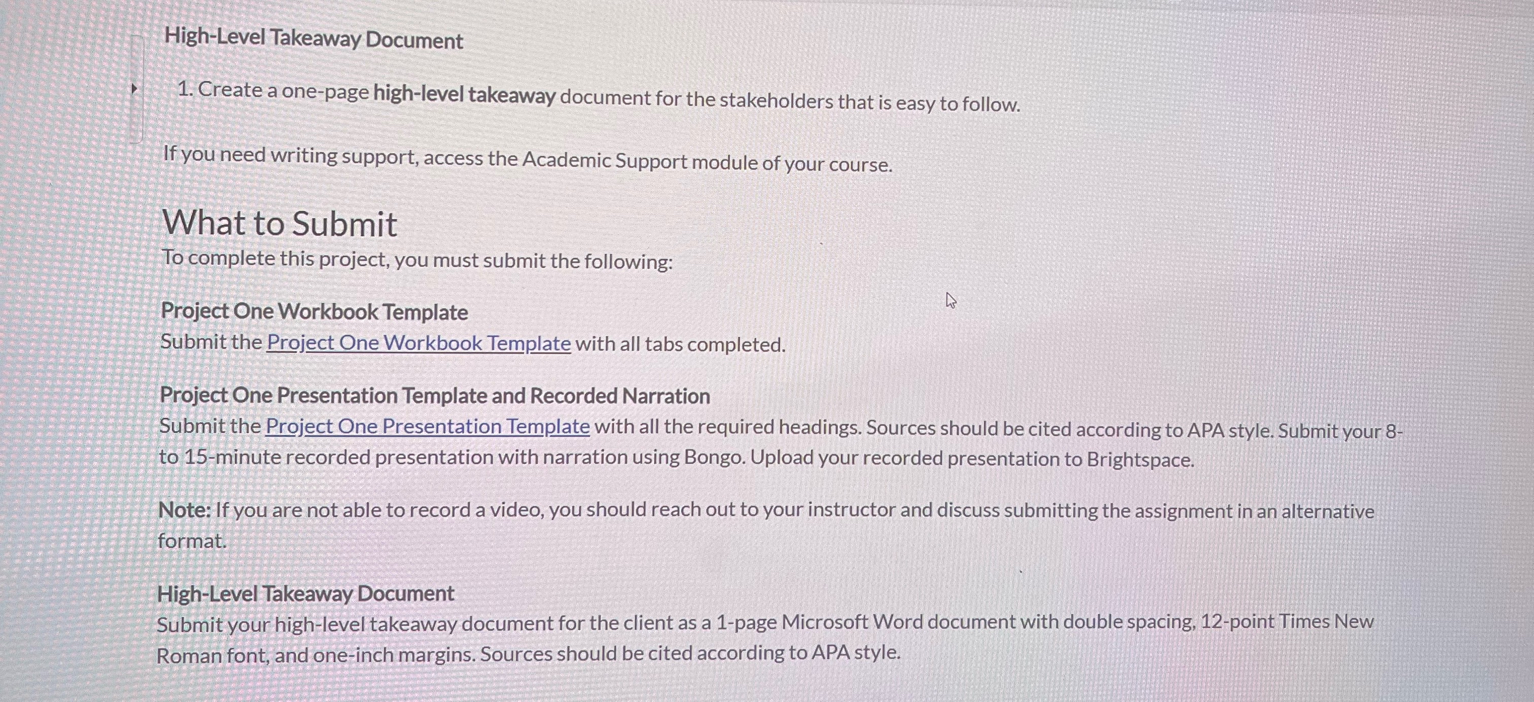  Project One Workbook Complete the Project One Workbook Template found in