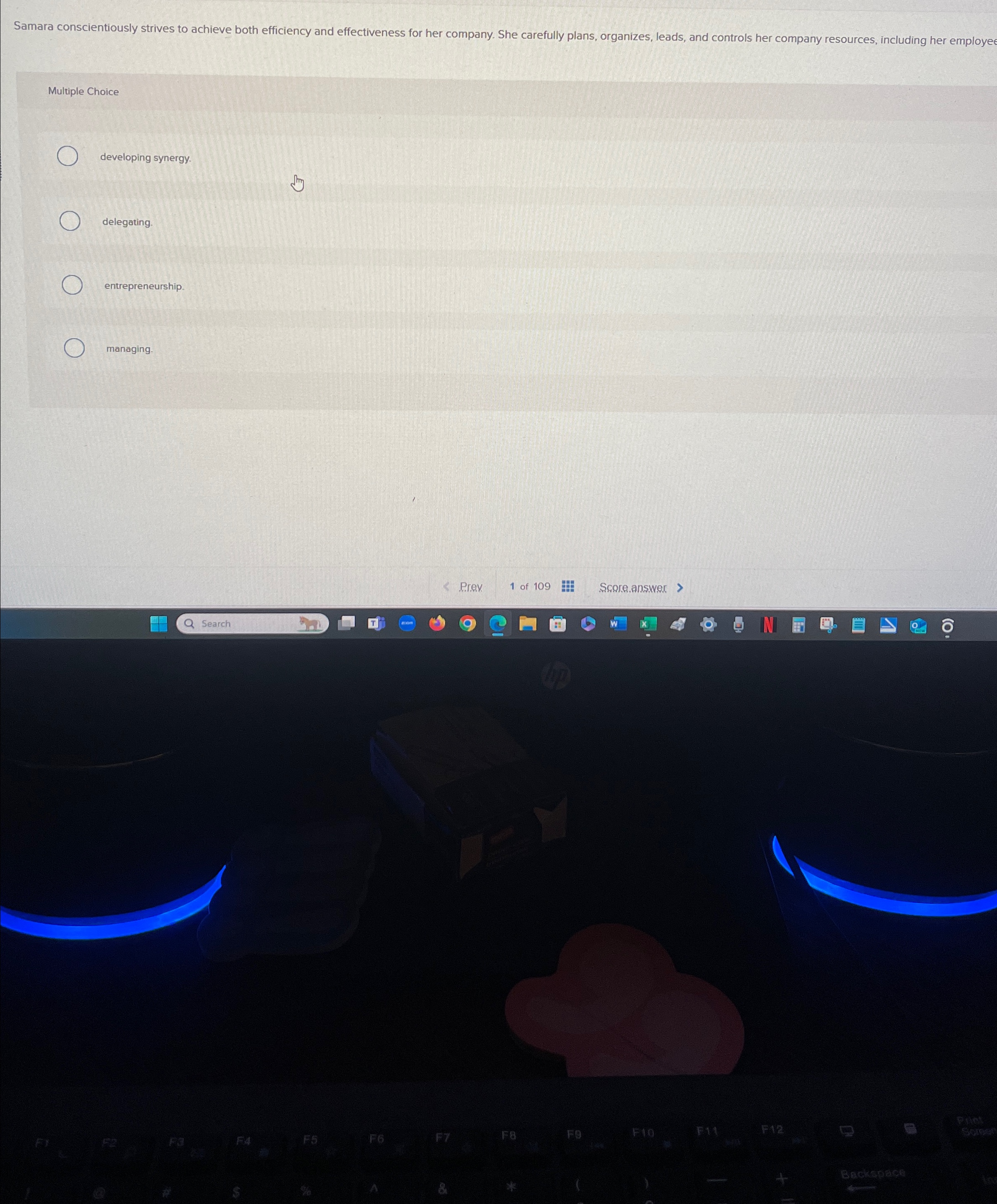  Samara conscientiously strives to achieve both efficiency and effectiveness for her
