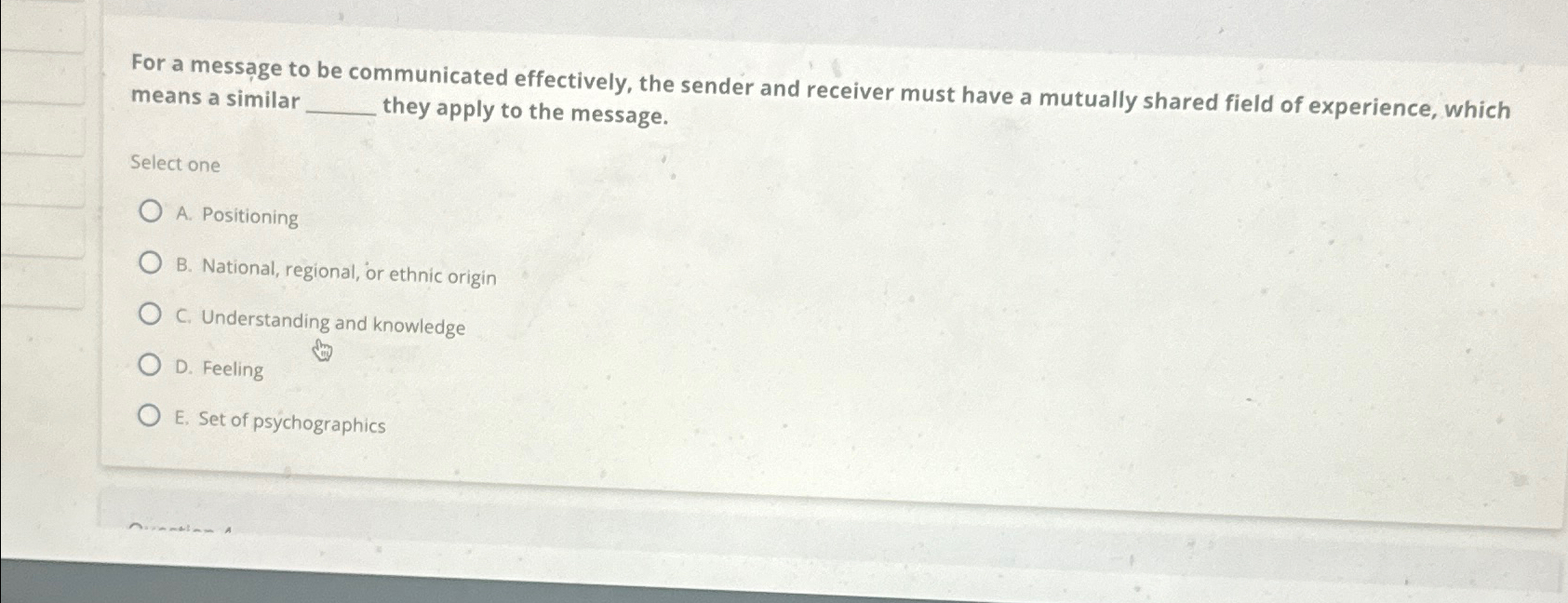  For a message to be communicated effectively, the sender and receiver