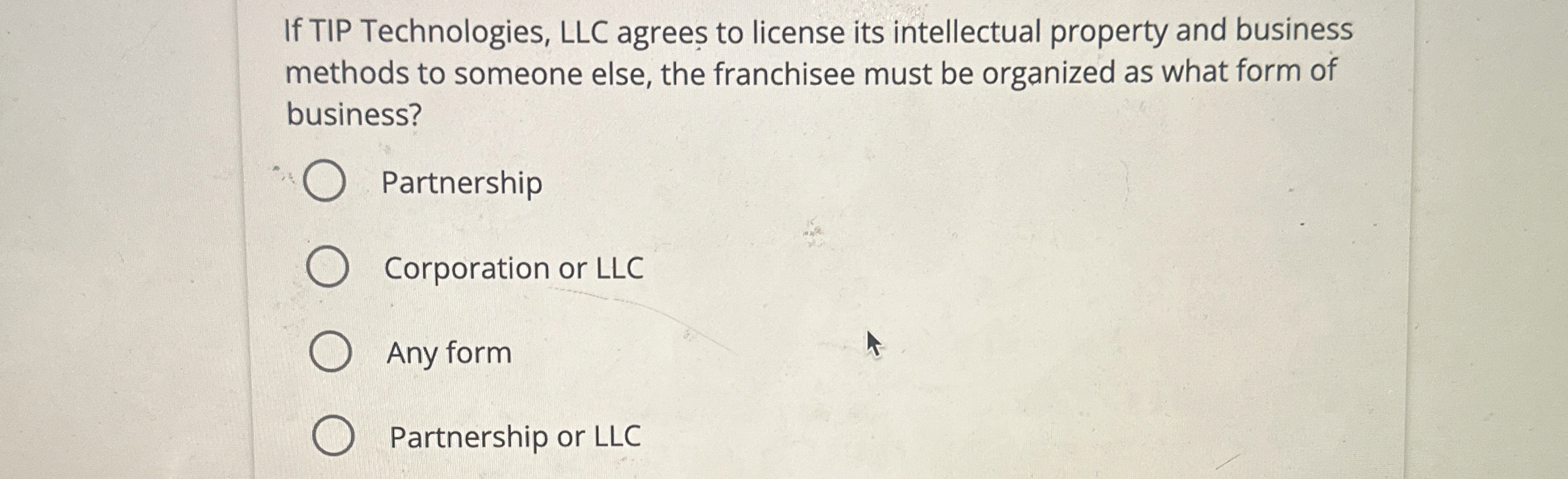  If TIP Technologies, LLC agrees to license its intellectual property and